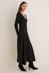 Black Jersey Long Sleeve Agnes Dress