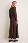 Espresso Jersey Long Sleeve Agnes Dress