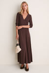Espresso Jersey Long Sleeve Agnes Dress