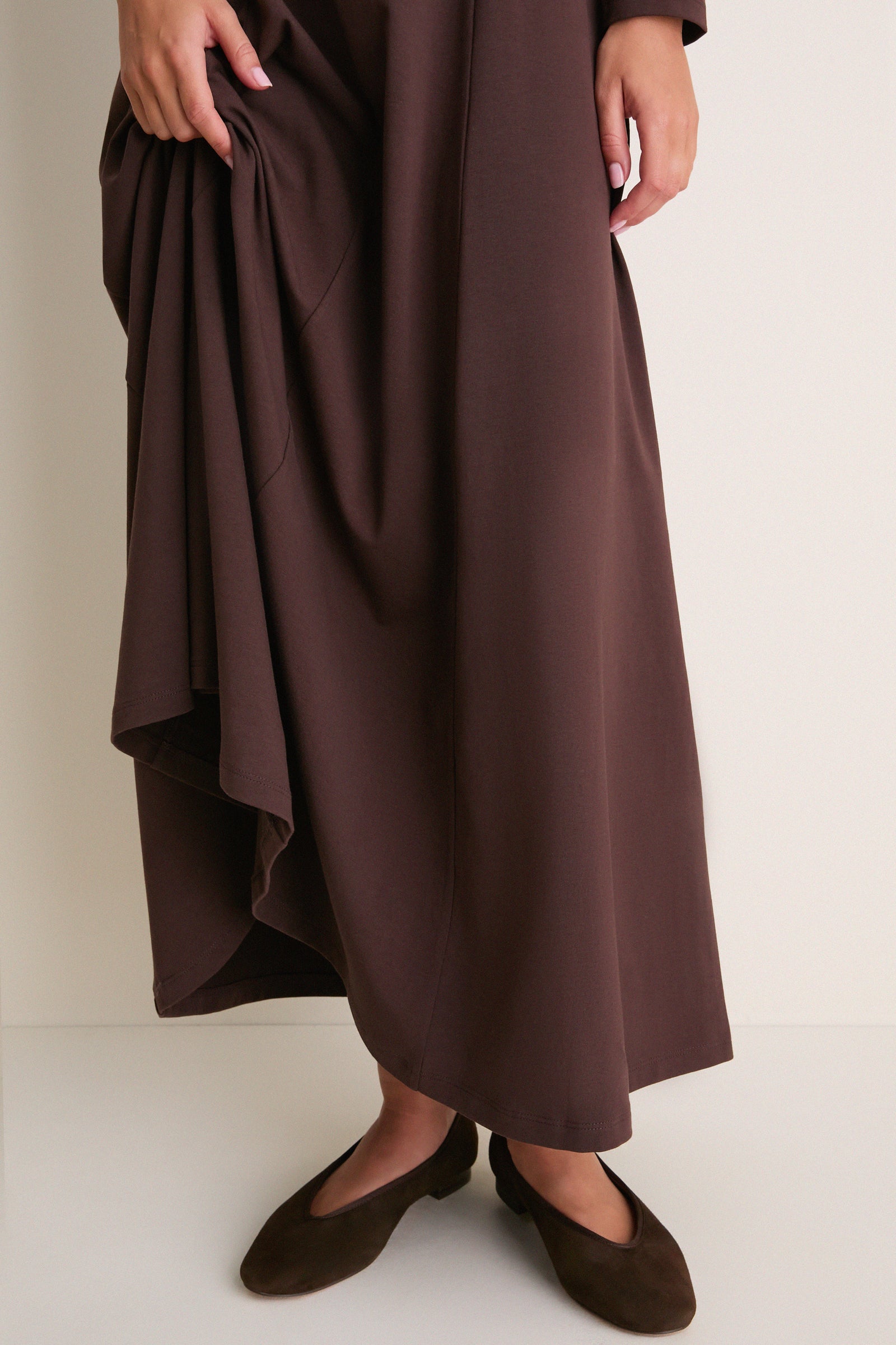 Espresso Jersey Long Sleeve Agnes Dress