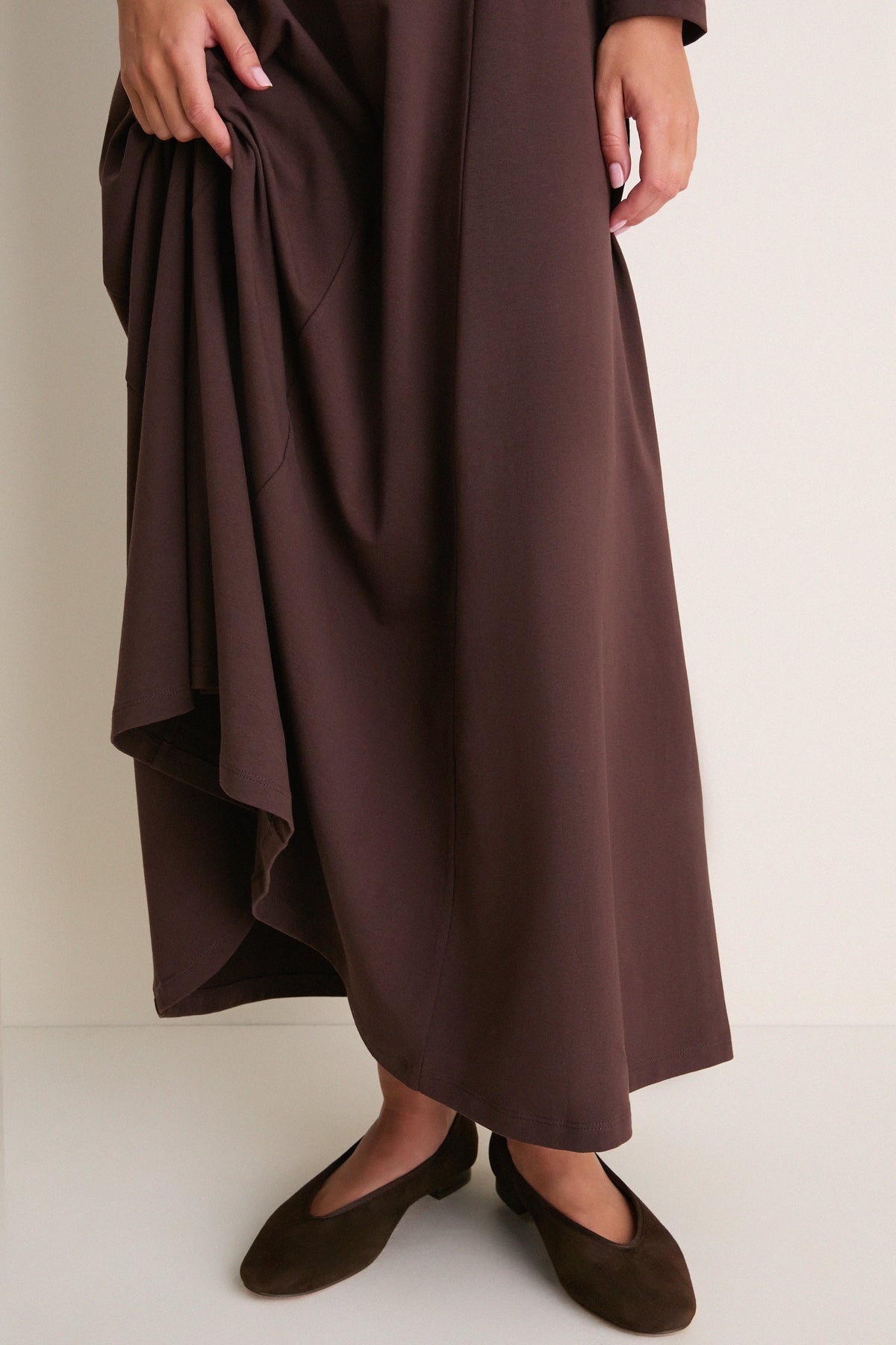 Espresso Jersey Long Sleeve Agnes Dress
