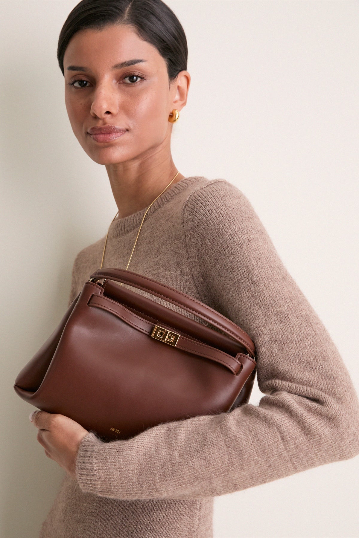 Reddish Brown Carmen Top Handle Bag