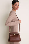 Reddish Brown Carmen Top Handle Bag