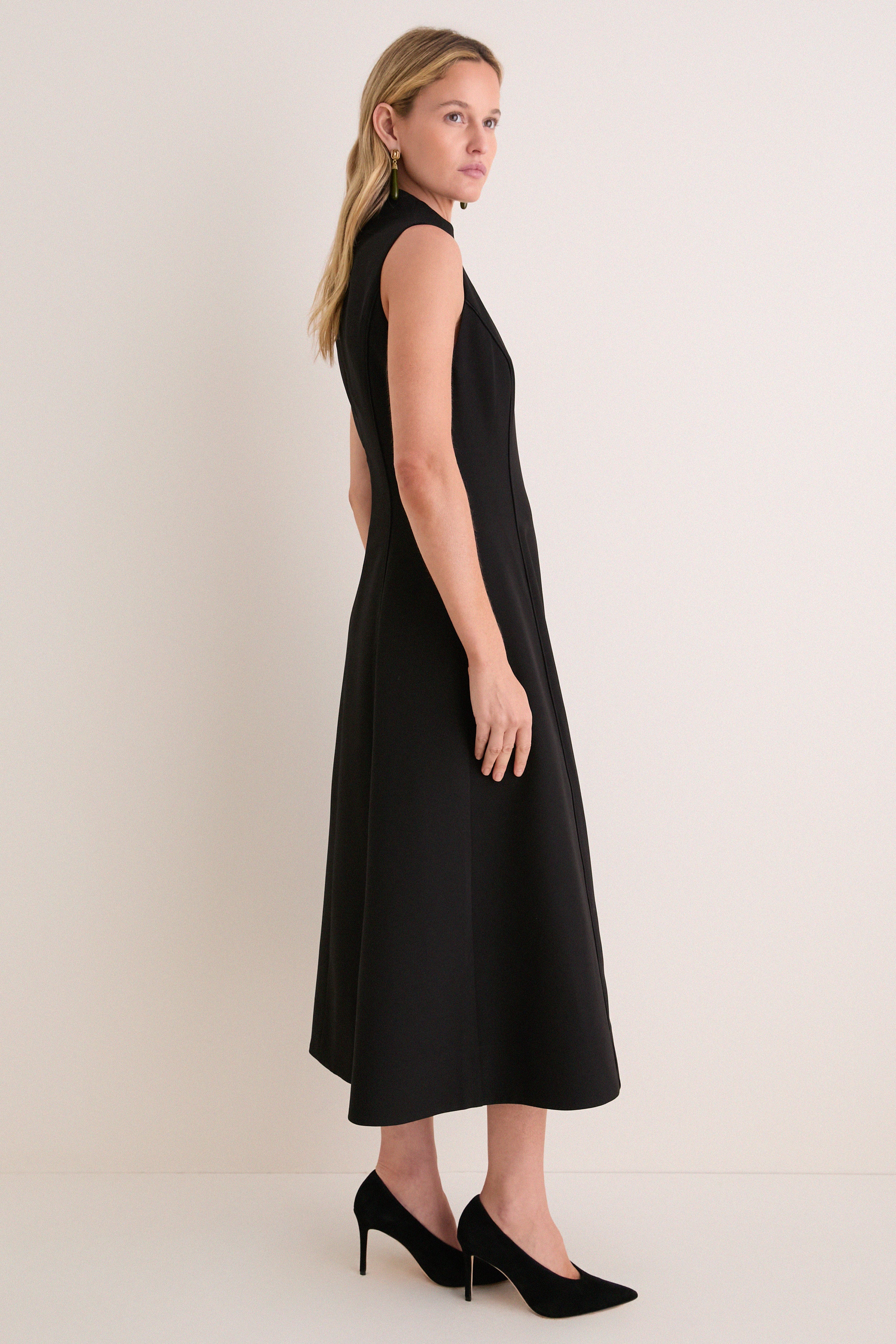 Black Mock Neck Lockwood Dress