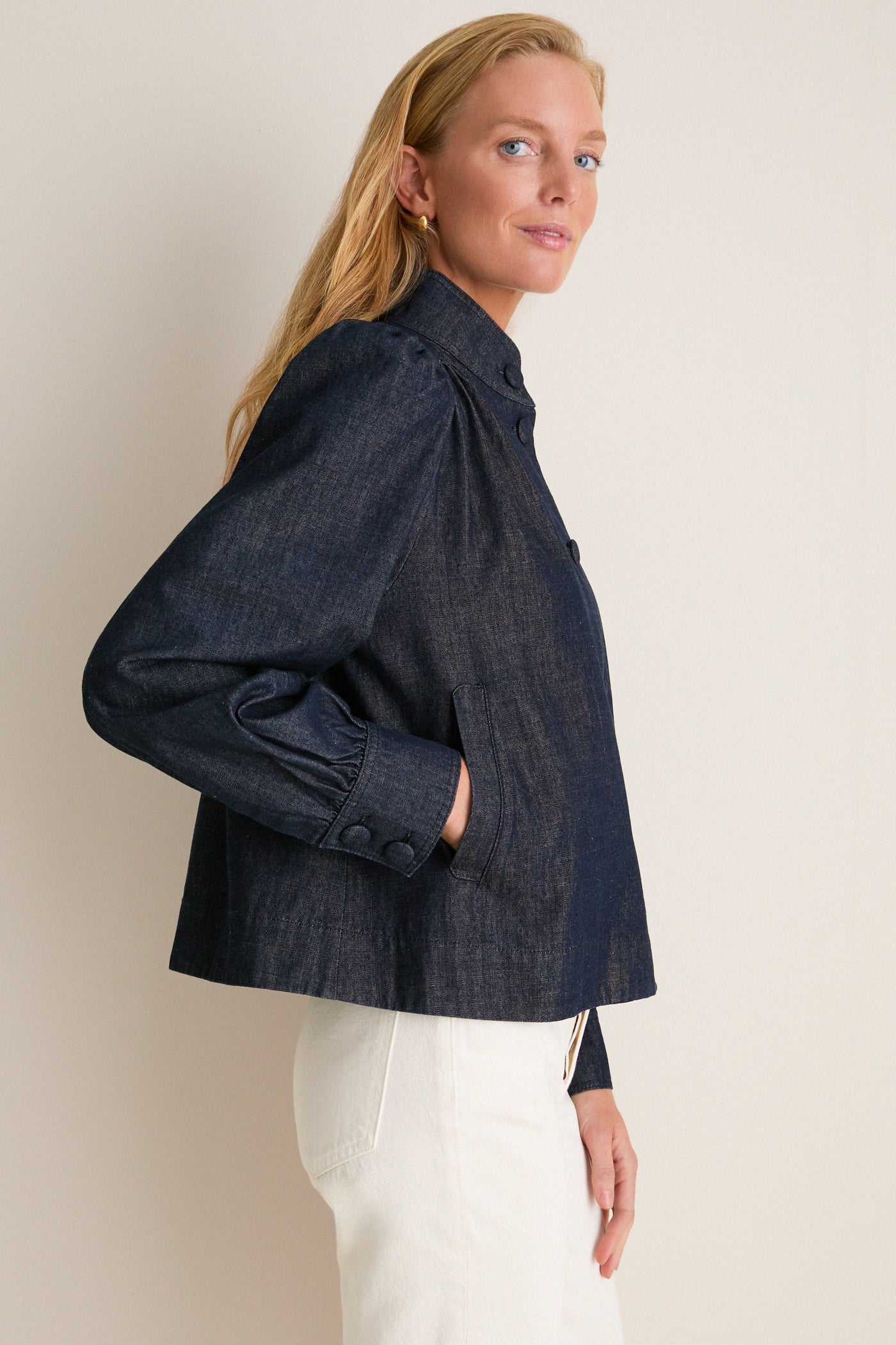 Denim Cropped Newbury Shirt Jacket