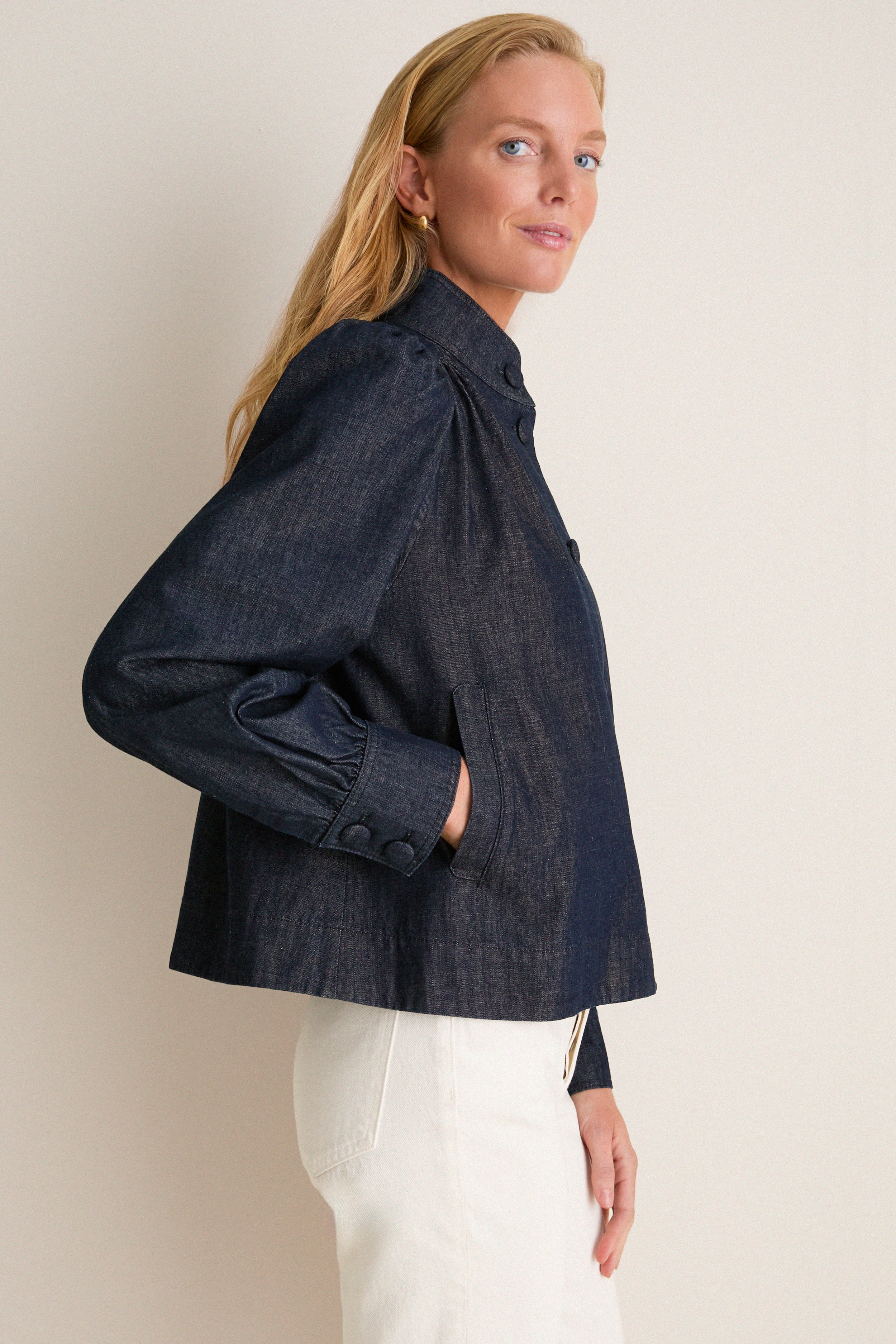 Denim Cropped Newbury Shirt Jacket