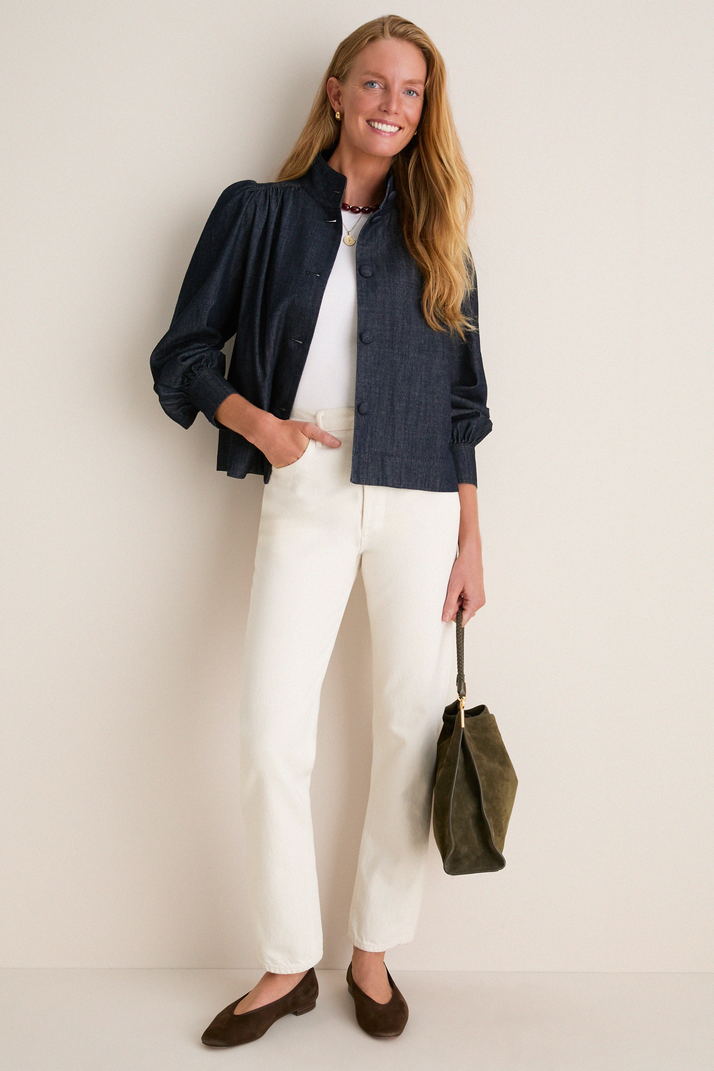 Denim Cropped Newbury Shirt Jacket