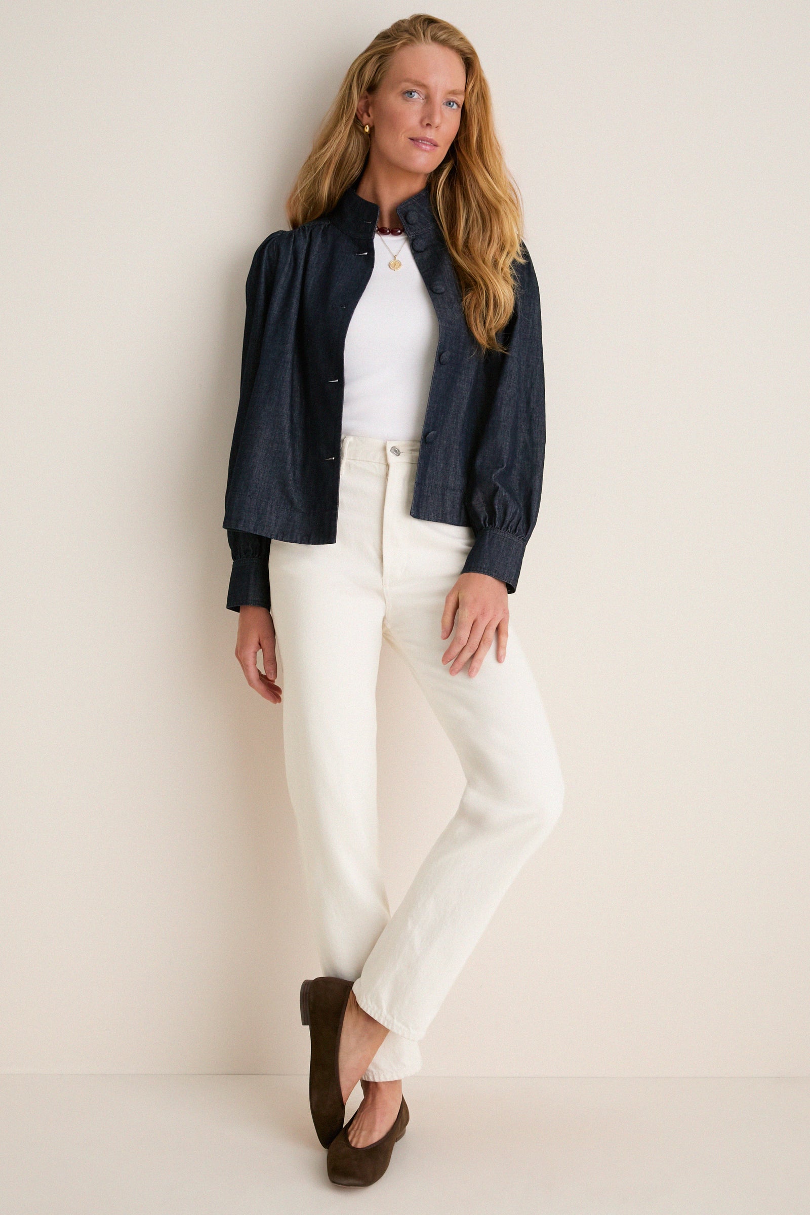 Denim Cropped Newbury Shirt Jacket