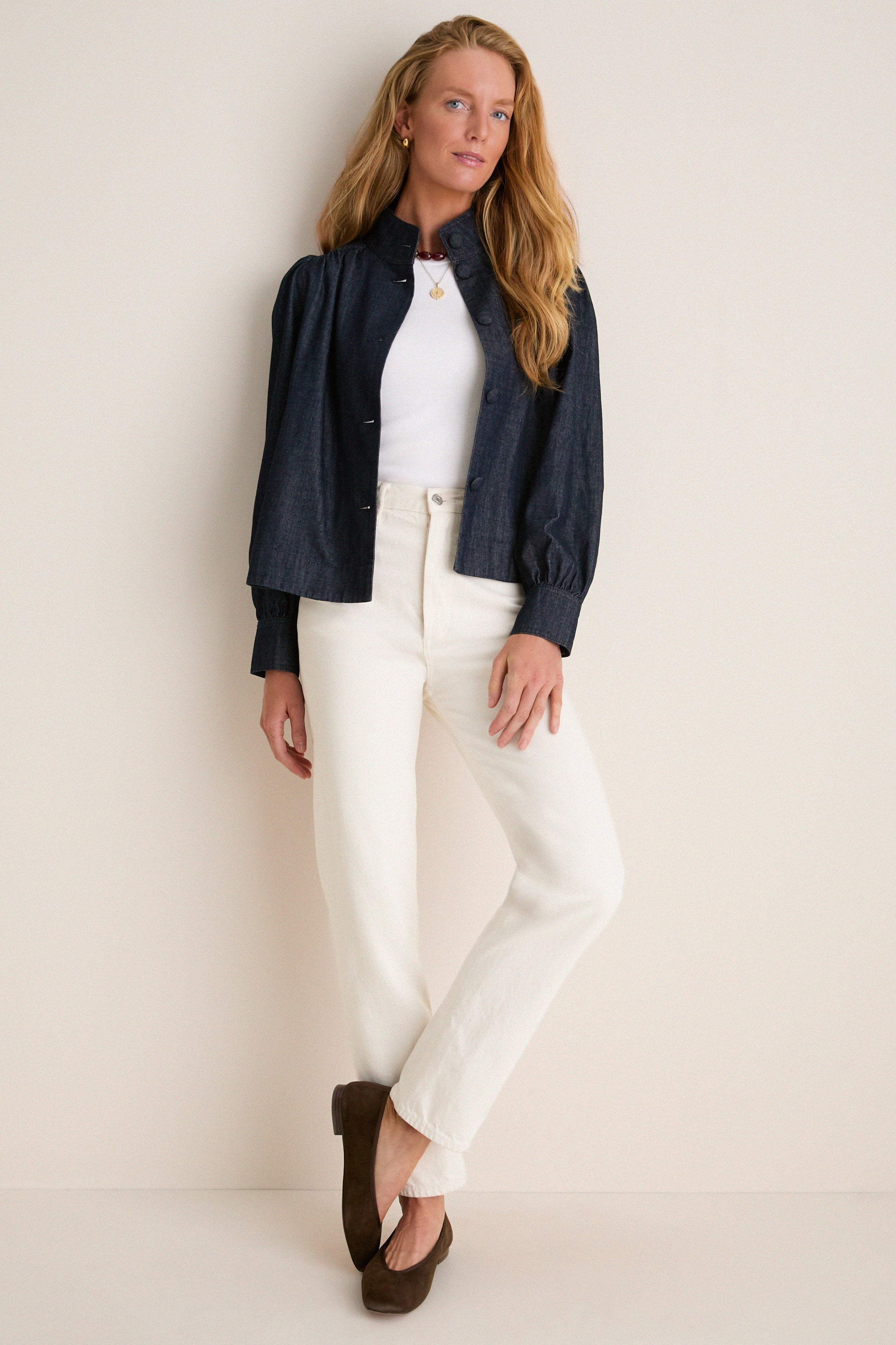 Denim Cropped Newbury Shirt Jacket