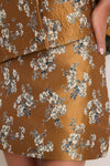 Gilded Blossom Jacquard Meg A-Line Mini Skirt