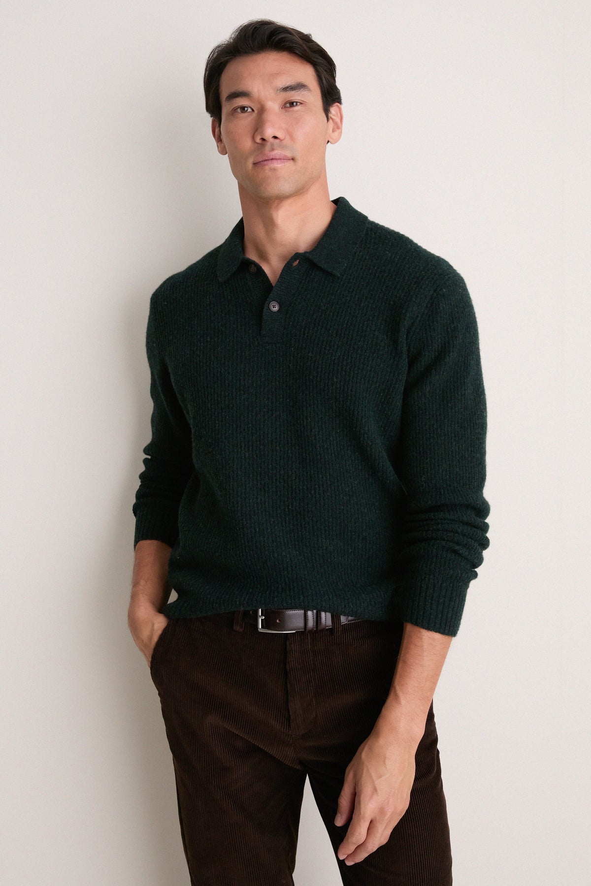 Black Pine Merino Sweater Polo
