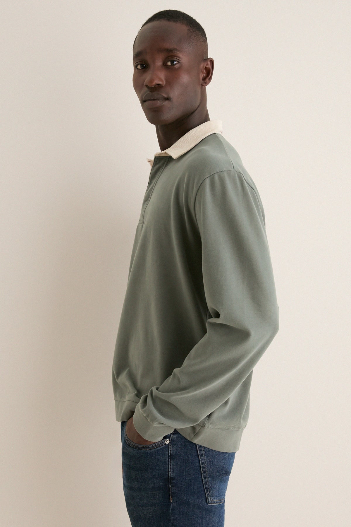 Balsam Green Sueded Rugby Polo
