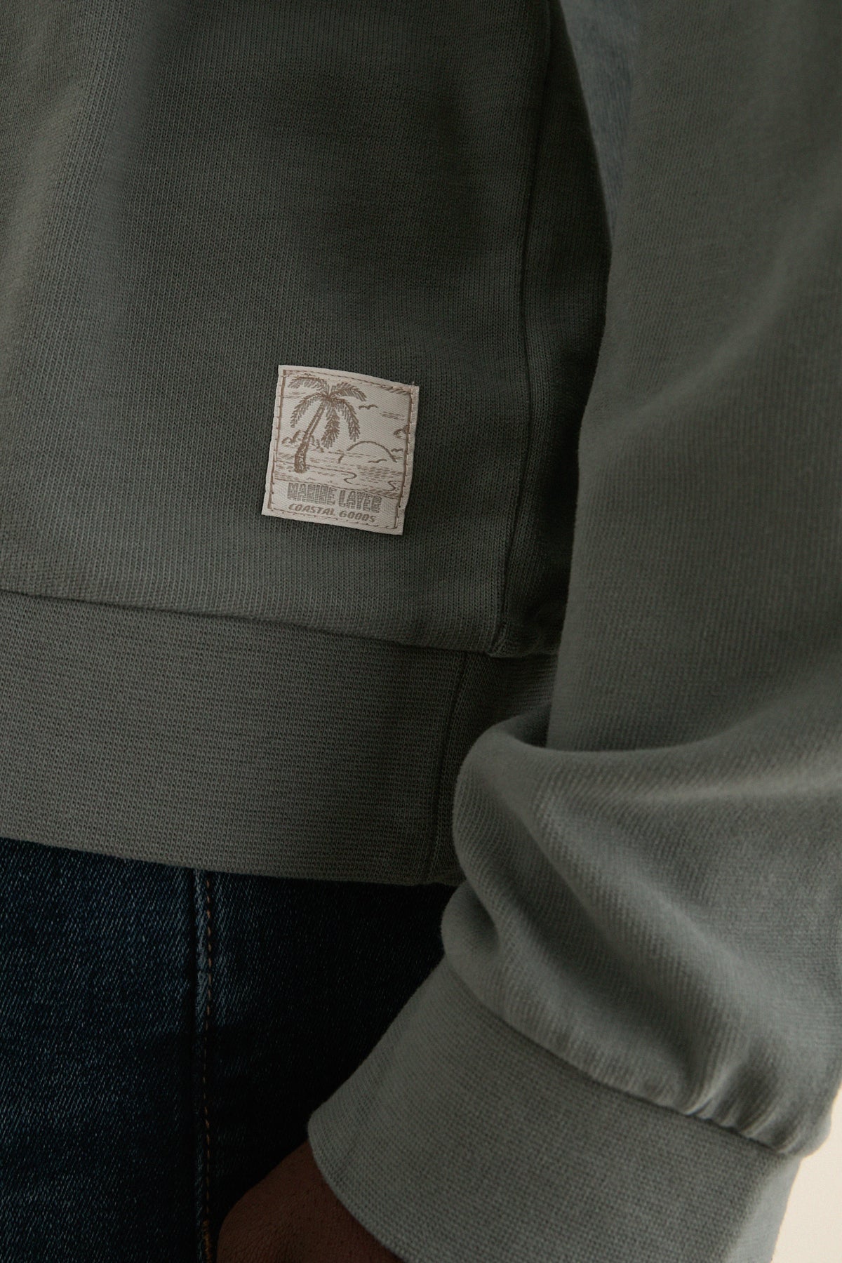 Balsam Green Sueded Rugby Polo