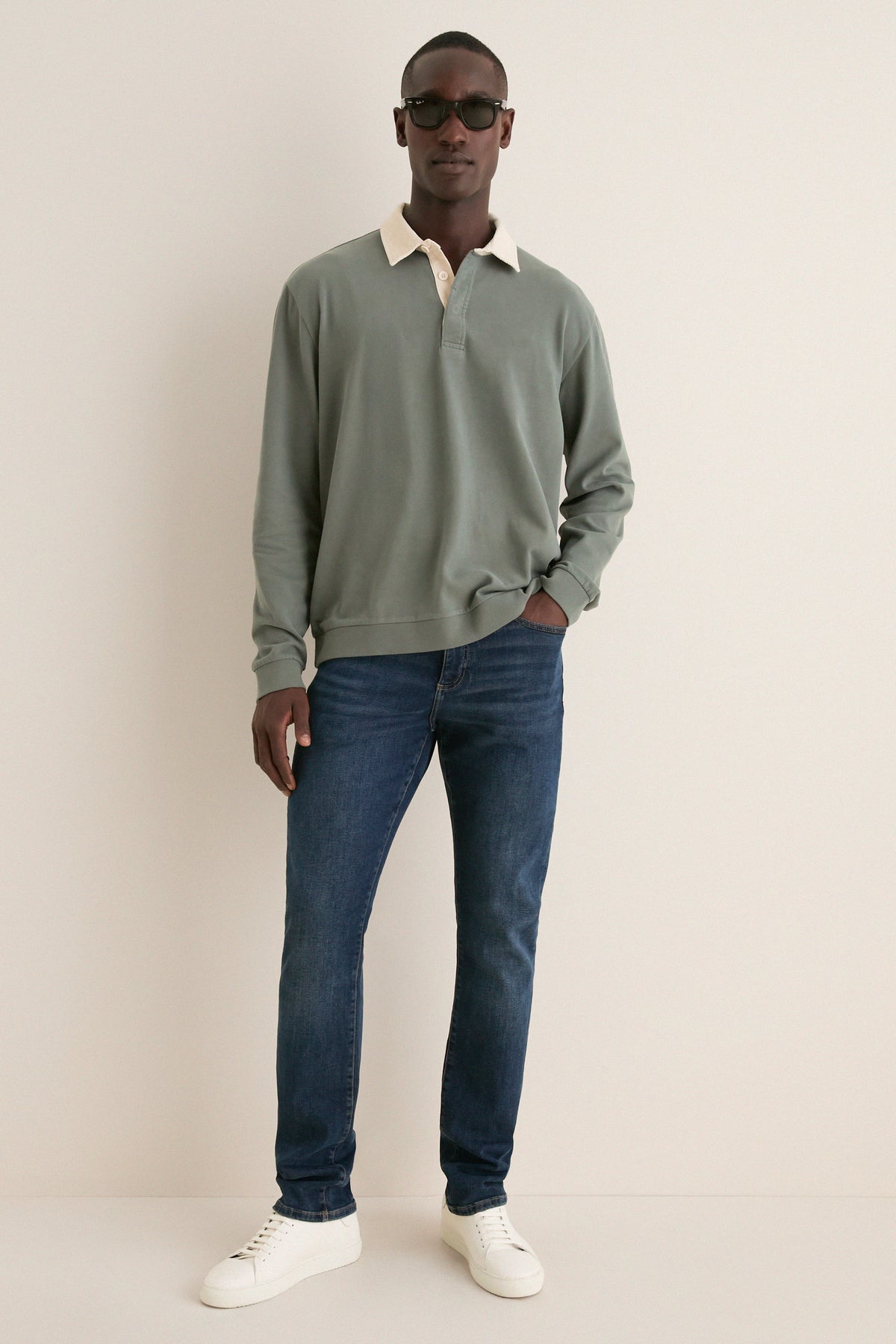 Balsam Green Sueded Rugby Polo