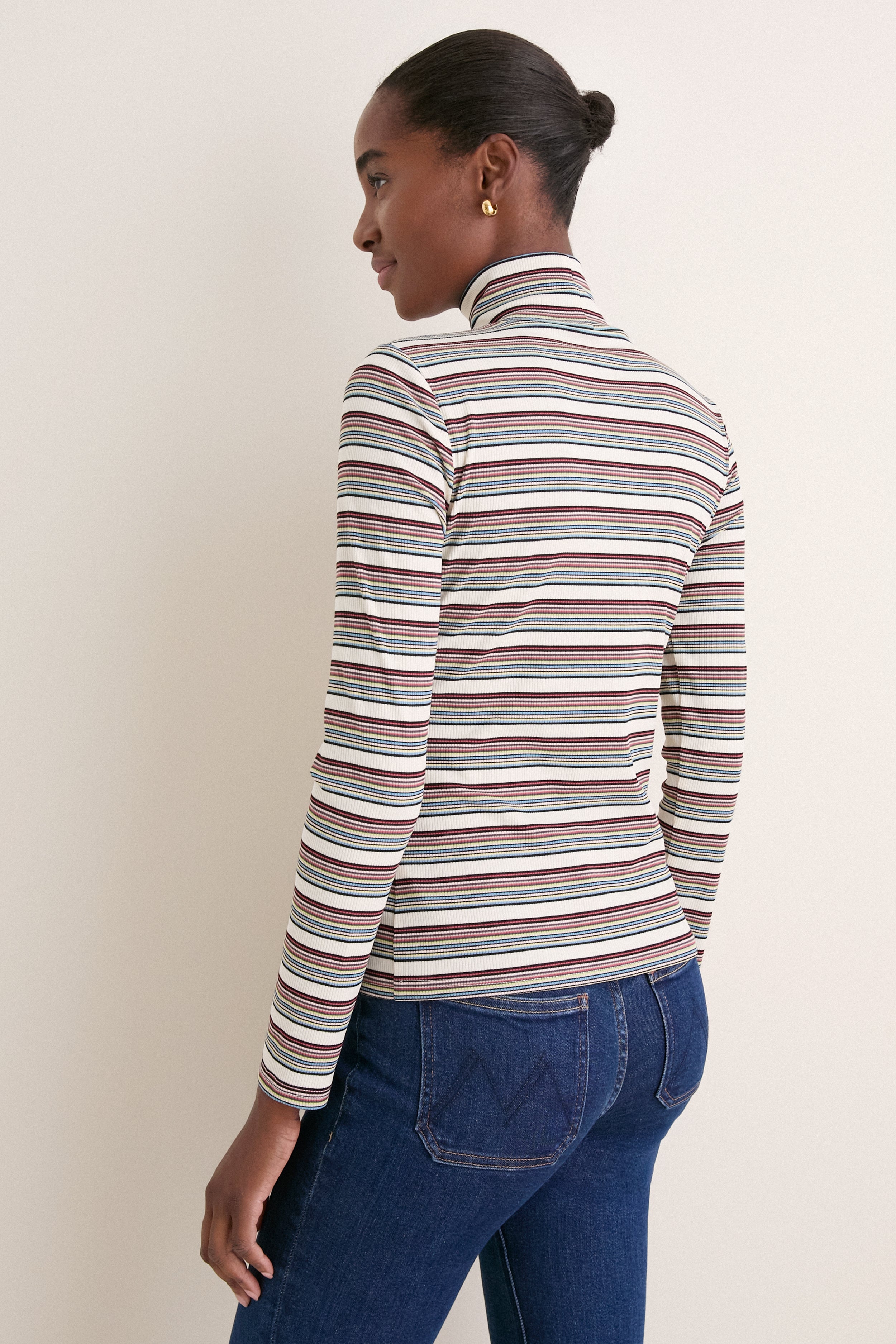 Multicolor Stripe Ellory Turtleneck