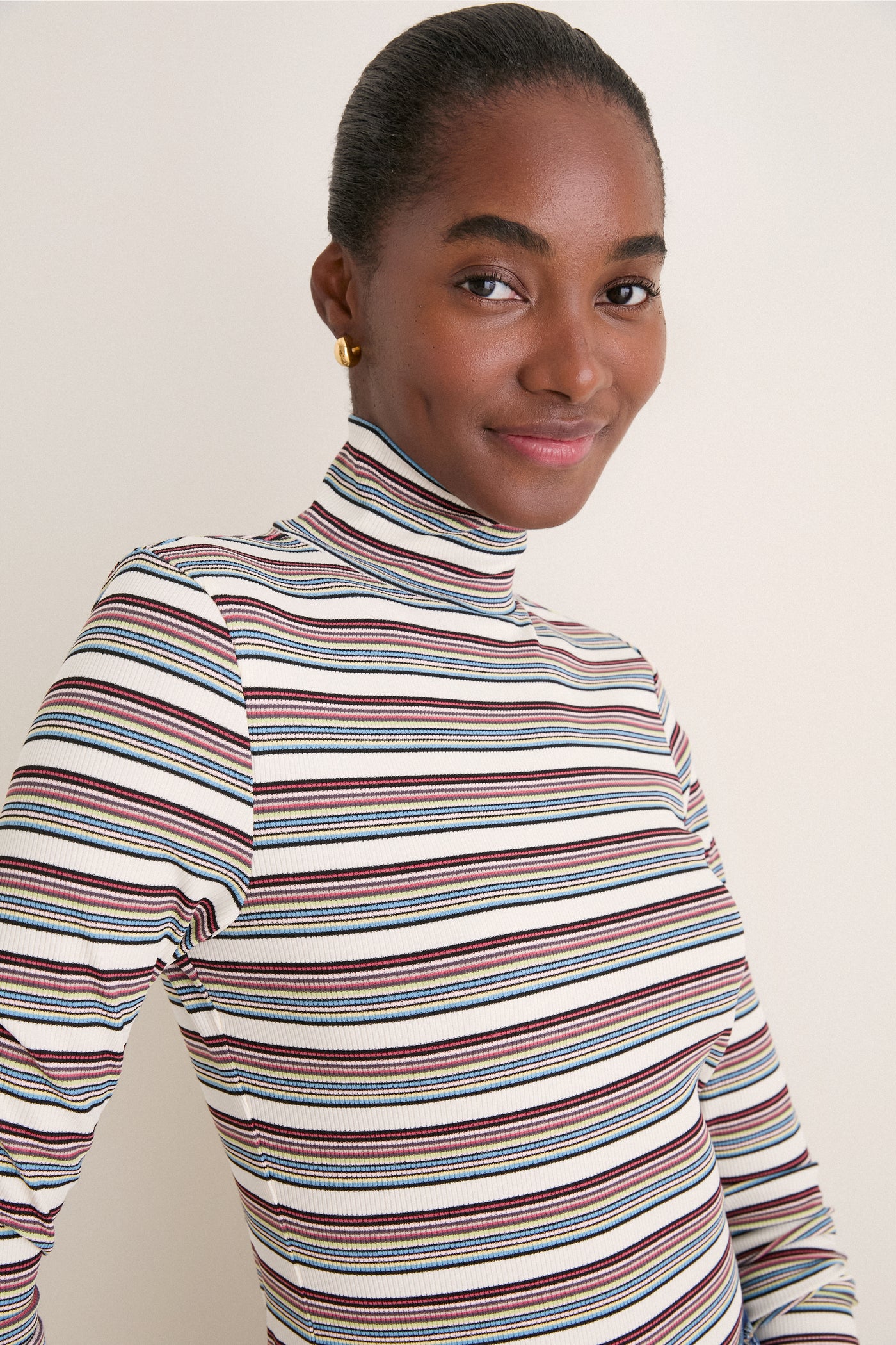 Multicolor Stripe Ellory Turtleneck