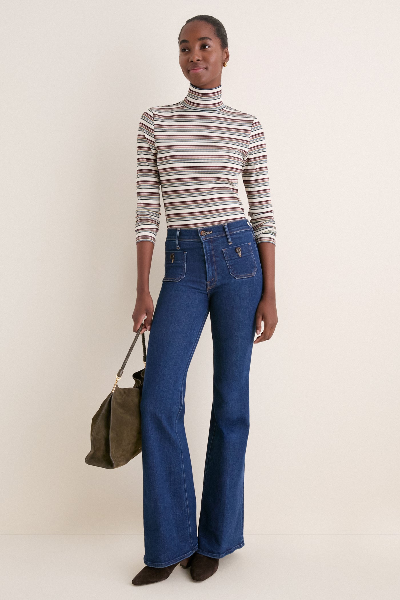 Multicolor Stripe Ellory Turtleneck
