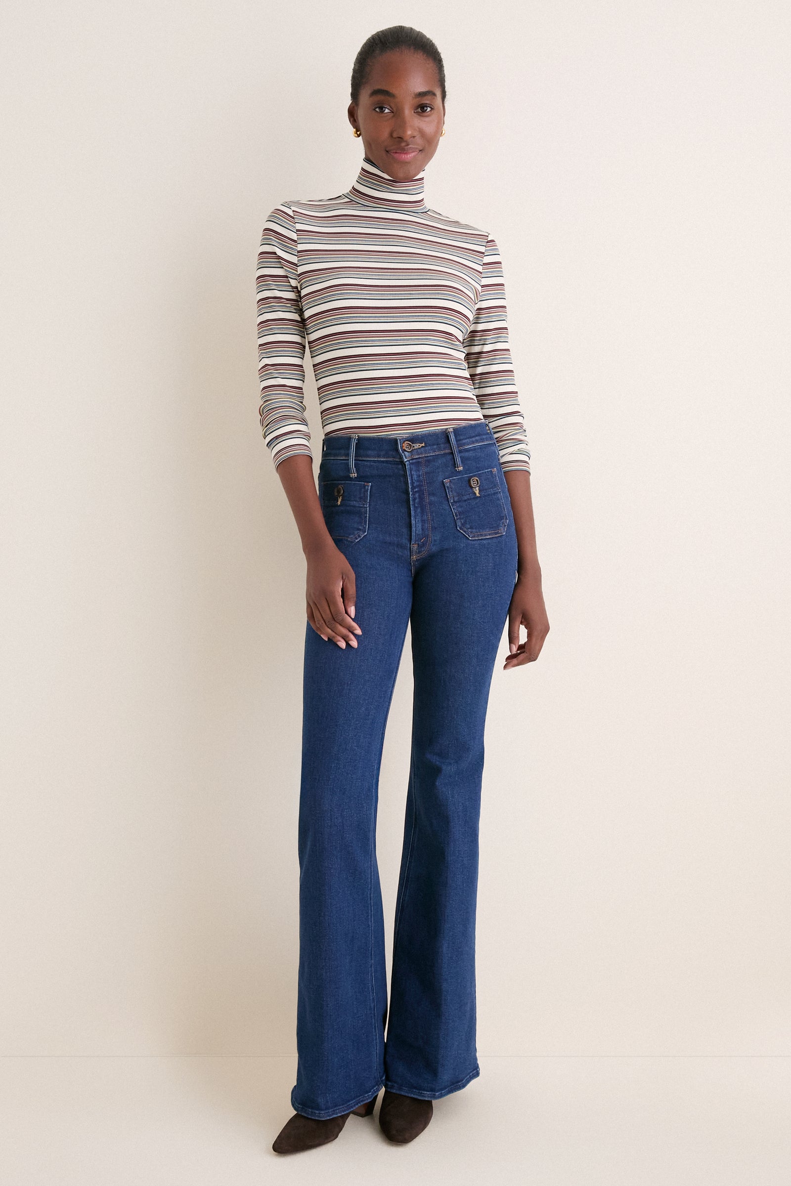 Multicolor Stripe Ellory Turtleneck