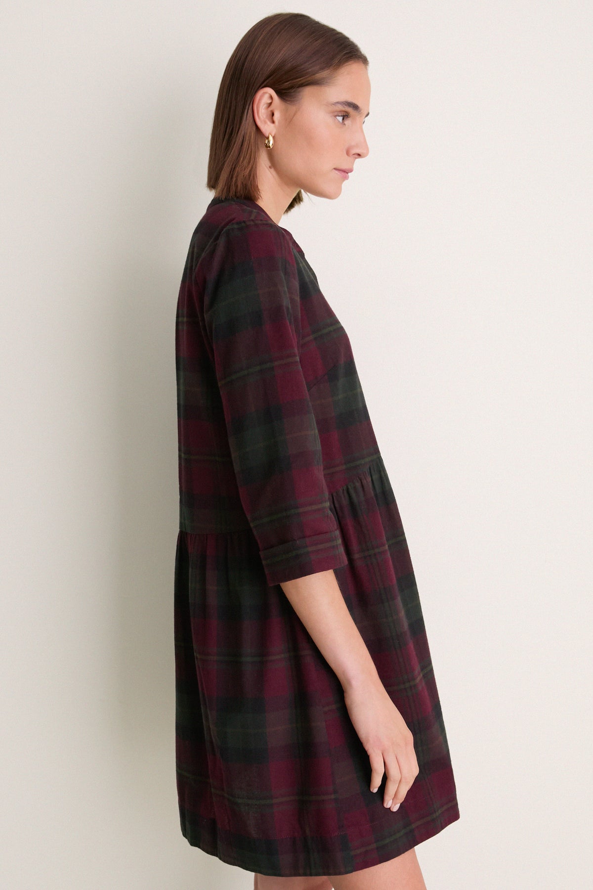 Highland Plaid Royal Shirt Dress