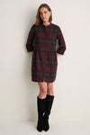 Highland Plaid Royal Shirt Dress
