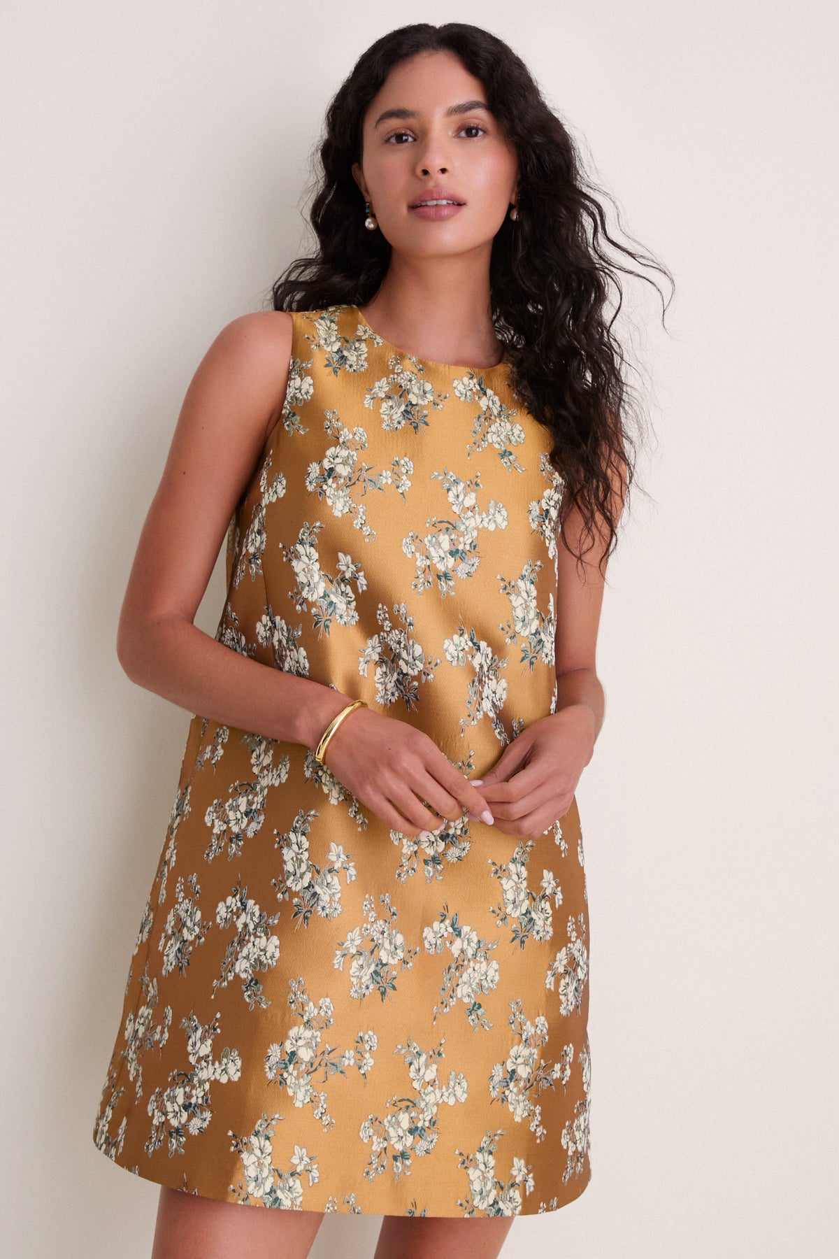 Gilded Blossom Jacquard Marlowe Dress
