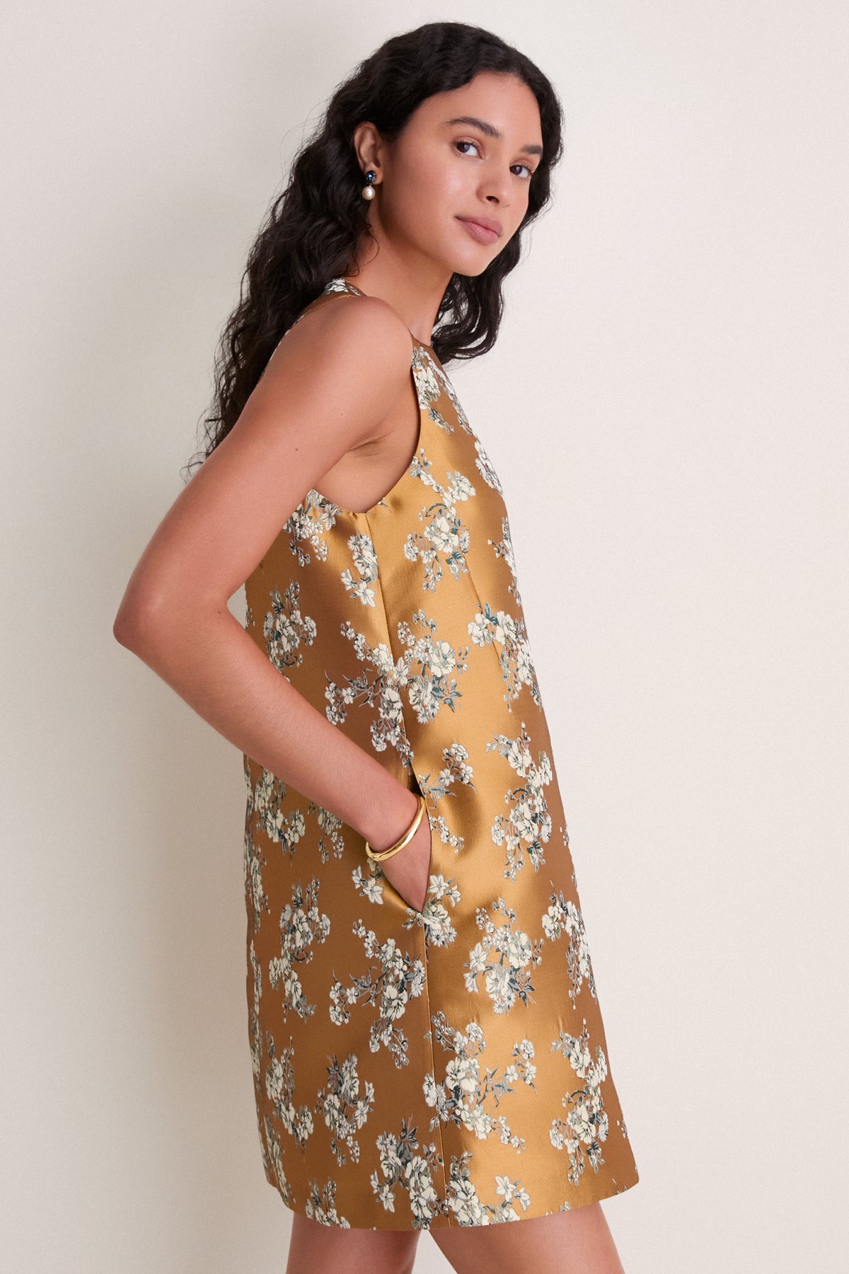 Gilded Blossom Jacquard Marlowe Dress