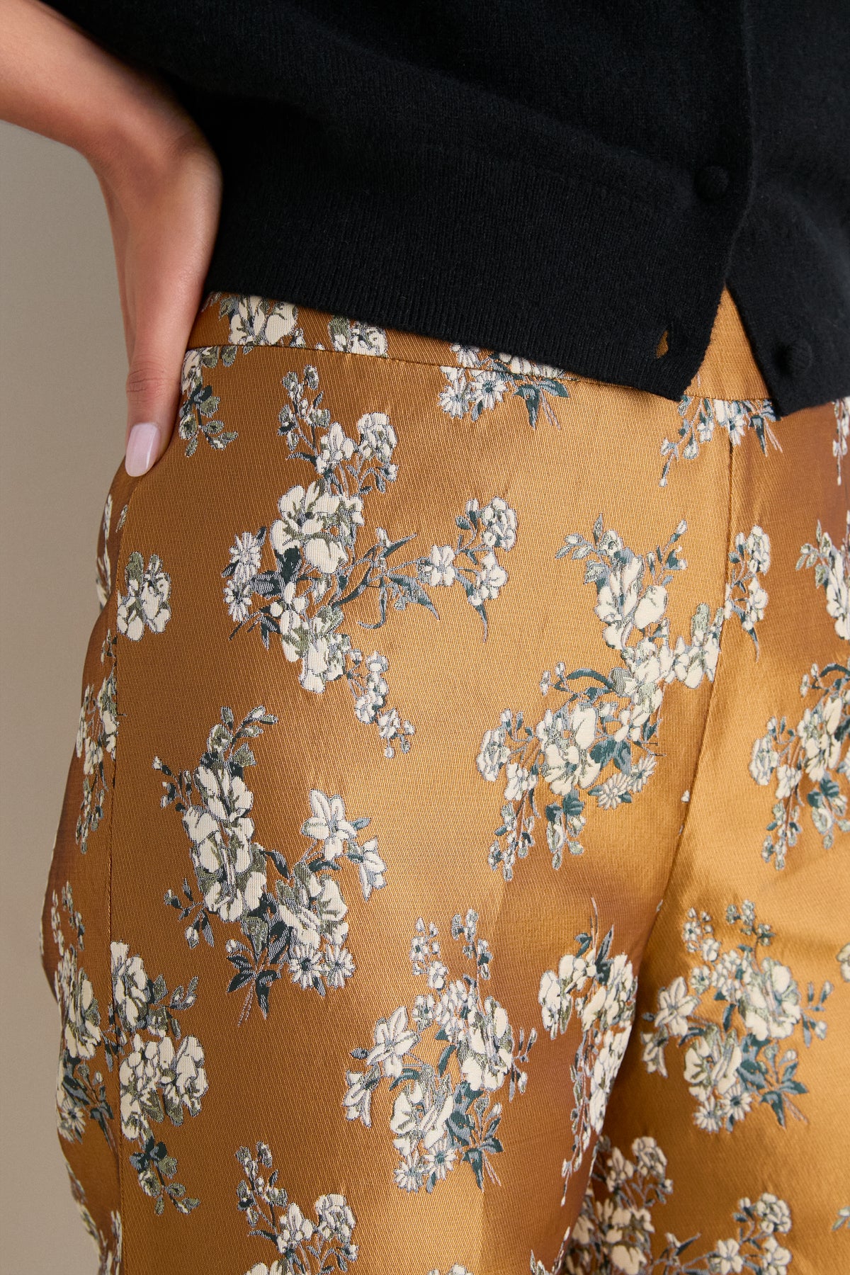 Gilded Blossom Jacquard Julia Pants