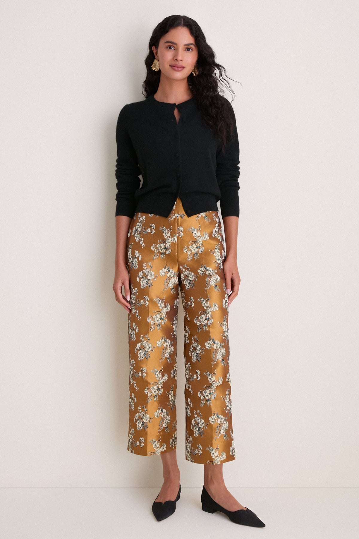 Gilded Blossom Jacquard Julia Pants