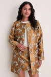 Gilded Blossom Jacquard Mid-Length Callas Coat