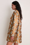 Gilded Blossom Jacquard Mid-Length Callas Coat