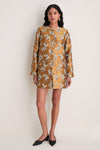 Gilded Blossom Jacquard Mid-Length Callas Coat