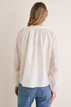 Ivory Flocked Dot Sawyer Blouse