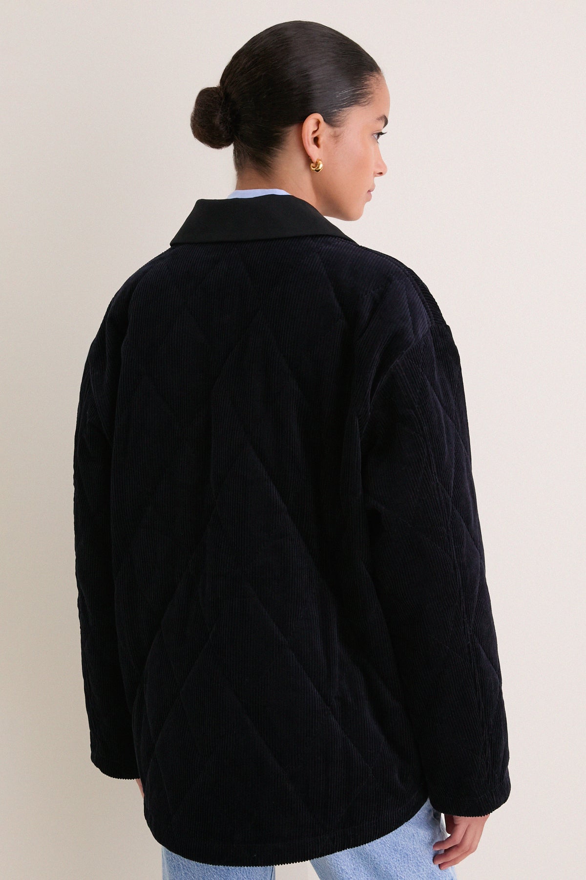 Navy Quilted Corduroy Graham Jacket