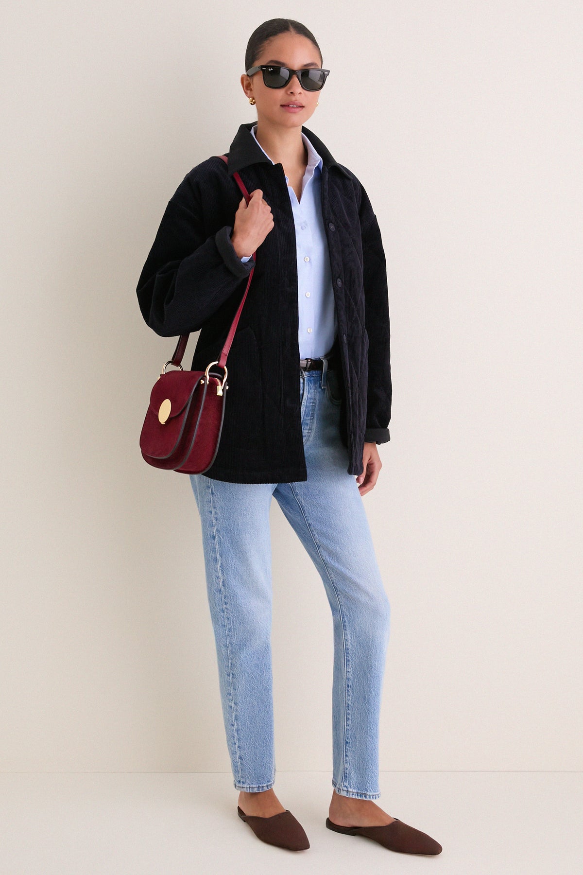 Navy Quilted Corduroy Graham Jacket