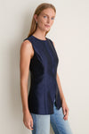 Deep Navy Dupioni Duke Top