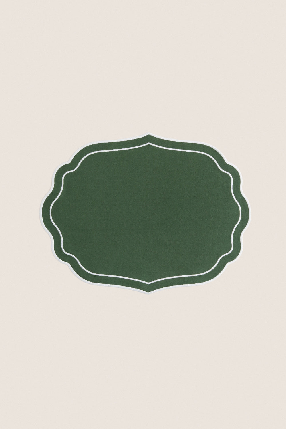 Green Cotton Scallop Placemat Set of 4