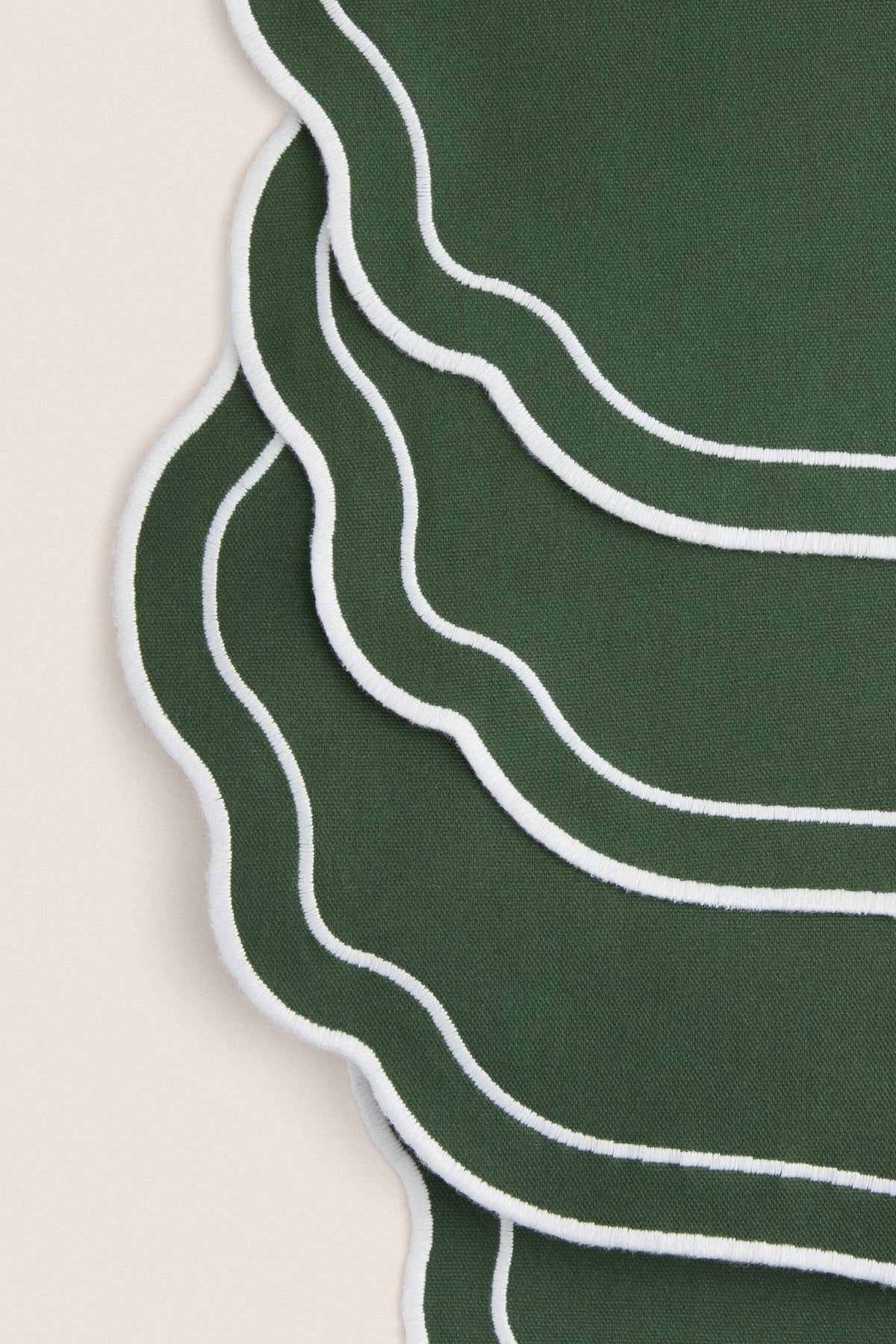 Green Cotton Scallop Placemat Set of 4