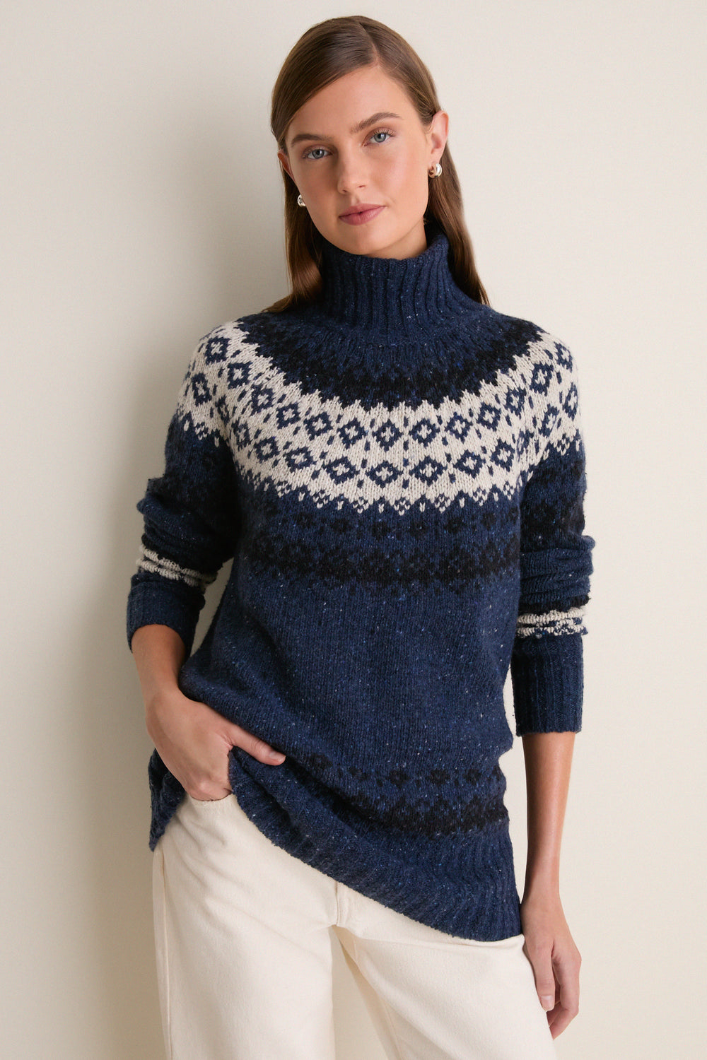 Navy Fair Isle Zermatt Turtleneck