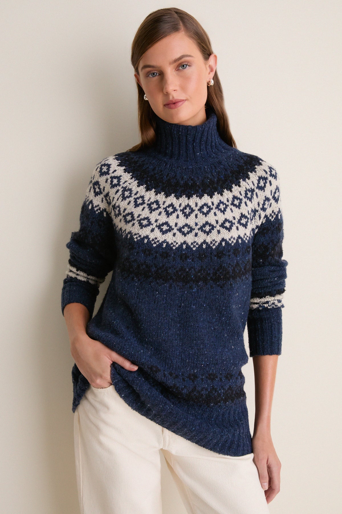 Navy Fair Isle Zermatt Turtleneck