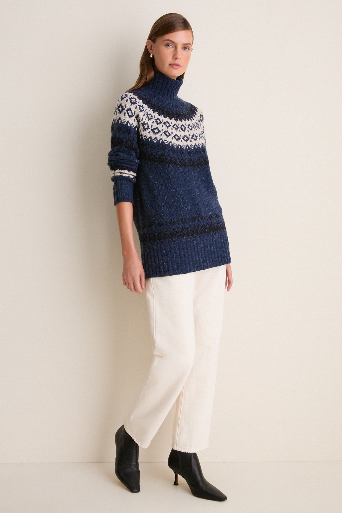 Navy Fair Isle Zermatt Turtleneck