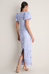 Ice Blue Magnella Puff Sleeve Maxi Dress