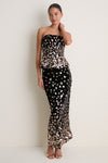 Black and Gold Primelle Top and Maxi Skirt Set