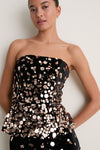 Black and Gold Primelle Top and Maxi Skirt Set