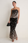 Black and Gold Primelle Top and Maxi Skirt Set