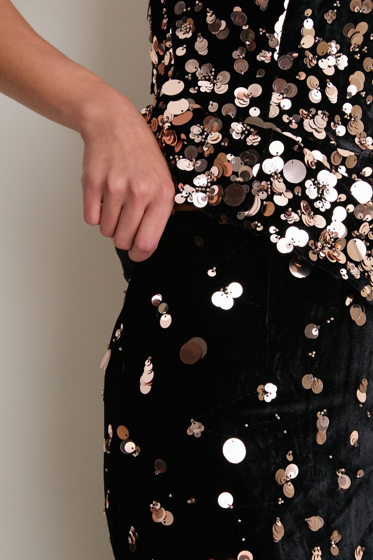 Black and Gold Primelle Top and Maxi Skirt Set