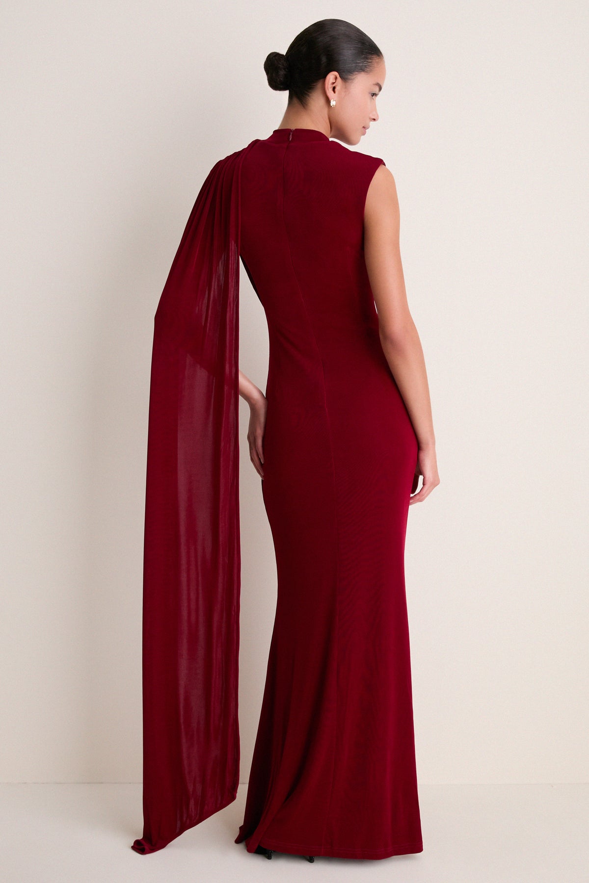Burgundy Tuloria Sash Gown