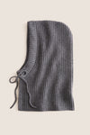Graphite Cashmere Ribbed Balaclava