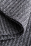 Graphite Cashmere Ribbed Balaclava