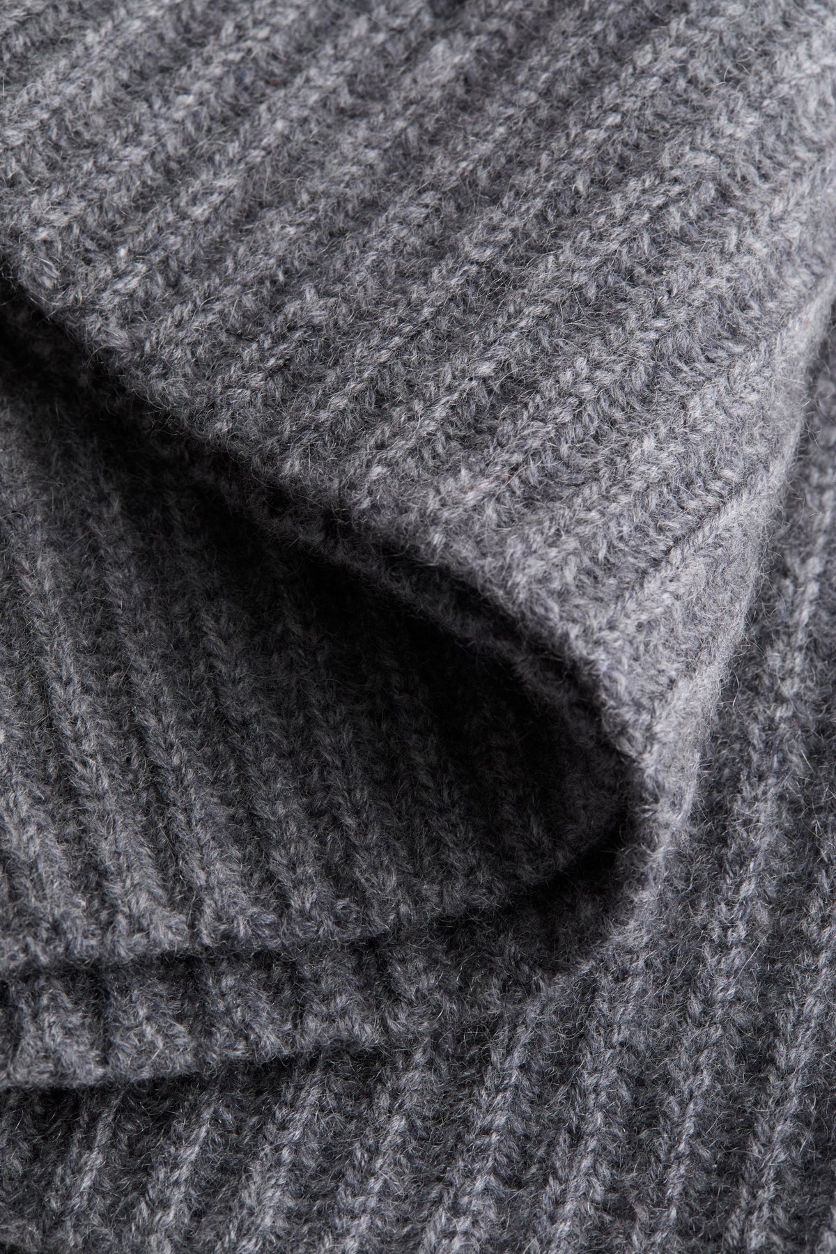 Graphite Cashmere Ribbed Balaclava