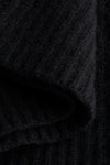 Black Cashmere Ribbed Balaclava